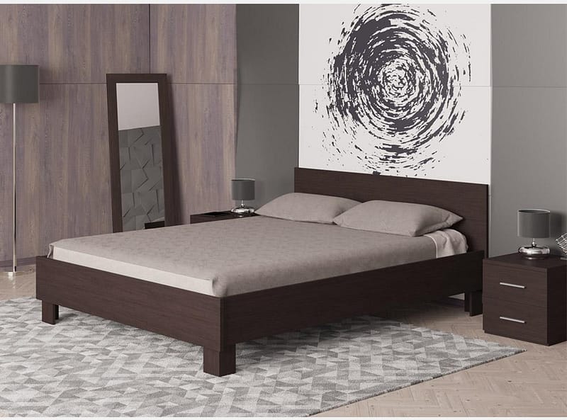 Lova Comfort plotis 120cm tamsi ruda